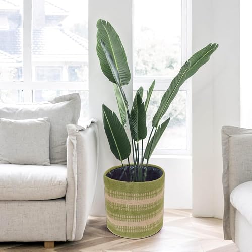 Jute Planter Basket Modern Woven Basket for 8" Flower Pot Floor Indoor Planters, 10” x 10” Storage Organizer Basket Rustic Home Decor, Boho Storage Earth-Friendly Planter (10x10 Inches, Grey 25) - color: Grey 25, size: 10x10 inches