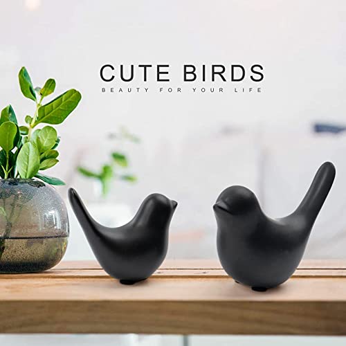 Notakia Small Birds Statues Home Decor Modern Style Decorative Ornaments for Living Room Decor, Bedroom, Office Desktop, Cabinets (Black 2Pcs Birds) - color: Black 2pcs Birds