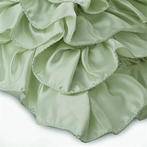 The HomeCentric Decorative Pillow Cover, Decorative Mint Green Pillow Covers 16x16 inch (40x40 cm) Satin Pillowcase with Zipper, Solid Color, Ruffles, Contemporary Pillow Cover - Mint Green Ruffles - color: 17. Mint Green (Mint Green Ruffles), size: 16" x