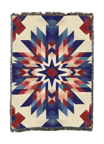 Pure Country Weavers Barn Quilt - Americana Gift Tapestry Throw Blanket Woven from Cotton - Made in The USA (50X60) - color: Barn Quilt, size: 50x60