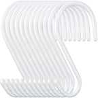 12 Pack 4-1/2 Inch White S Hooks for hanging, Large Vinyl Coated S Hangers Hooks Heavy Duty, Steel Metal Rubber Coated Closet Rod Hooks for Hanging Jeans Clothes Plant Pot Pan Cup Bathrooms Towel Robe - color: White