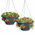 Ultimate Hanging Baskets - Strawberry, Tomato, Flower, and Herb Outdoor Planters - Use Garden Pots for Growing Plants Outside On A Deck, Fence, or Balcony (2) - color: Gray
