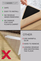 Four Rug Corner Grippers, Anti Slip Grips for Hardwood Floors, Laminate Flooring and Carpet - Hold Down Rugs and Runners to Protect Yourself and Family - size: (Four Triangles)