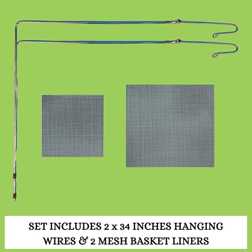 Set of 2 Wooden Orchid Baskets with Hangers, Hanging Vanda Baskets for Outside - size: Set of 2