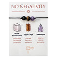 BOHO GARDEN Healing Bead Bracelets - Spiritual Crystal Beaded Bracelet - Made of 3 Real & Natural Gemstones, Adjustable 3-9.7” Black Rope - Gem Stones Jewelry for Men, Women, Teens (13+) - 8mm Bead - color: NoNegativity