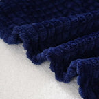 Puncuntex Flannel Fleece Throw Blanket Navy Blue 50"×60",Super Soft Plush Cozy Blanket with 3D Jacquard Square Grid Design Luxury for Couch Sofa Chair,Dark Blue - color: Navy Blue, size: 50"×60"