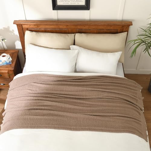JOOJA Dusty Rose Throw Blanket for Bed, Super Soft Knit Blankets, Cozy Fleece Fuzzy Fluffy Plush Chenille Throws Blanket for Couch, Sofa, Blush Pink, 60 x 80 inches - color: Dusty Rose, size: 60x80