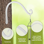 FEED GARDEN Heavy Duty Plant Hooks - 2 Pack 8 Inch Wall Mounted Hanging Brackets, 44lb Capacity Steel Plant Hangers for Bird Feeders, Baskets, Wind Chimes -White - color: White, size: 8 Inch