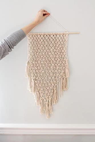Macrame Cord 4mm x 165Yards (495Feet), Natural Cotton Macrame Rope - 3 Strands Twisted Macrame Cotton Cord for Wall Hanging, Plant Hangers, Crafts, Gift Wrapping and Wedding Decorations - color: Natural Color, size: 0.16 in x 165 yd