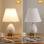 Modern Ceramic Table Lamps Set of 2 for Nightstand, Touch Dimmable Small Bedroom Lamp for Night Stands, Living Room, Kids Room (Gold of 2 Pack) - color: Gold of 2 Pack