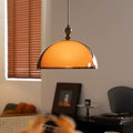 Orange Mushroom Pendant Light Modern Double Layer Dome Acrylic Hanging Light Mid Century 3 Selectable Colors Ceiling Light Fixture for Living Room Dining Room Bedroom Hallway