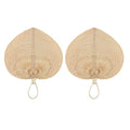 Framendino, 2 Pack Natural Bamboo Hand Riffia Fans Handmade Weaving for Summer Home Wedding Wall Decor - size: 15"L x 12"W (2 Pack)
