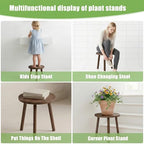 Wood Plant Stands Indoor, Updated Single Plant Stand Modern Plant Table for Large Plants, Wooden Plant Stool, Tall Plant Holder Small Round Side for Living Room, Balcony, Office (Dark Brown) - color: Dark Brown