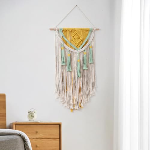 BMIDRUT Macrame Wall Hanging Boho Home Decor Handmade Macrame Tapestry Woven Decoration for Bedroom Living Room Apartment Dorm Gallery 18x28 Inch (B) - color: B