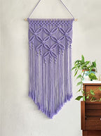 Handmade Cotton Home Decor Macrame Wall Hanging Purple - color: Purple