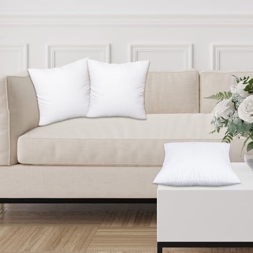 OKBA Throw Pillows Insert Set of 2, with 100% Cotton Cover, Bed and Couch - Indoor Hotel Decorative Pillows, 28x28 in White Pillows Inserts - size: 28x28 Inch (Pack of 2)