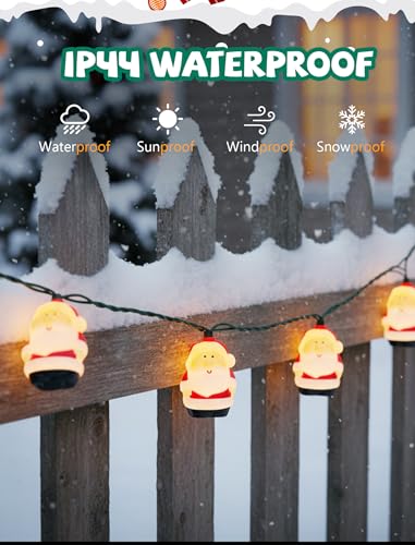 8.5Ft Christmas Santa Light, Christmas Decorations String Lights with 10 Santa Claus Bulbs, Plug in Hanging Fairy Lights for Indoor Party Kid's Room Xmas Tree Patio Bedroom Garden Decor - color: Santa Claus