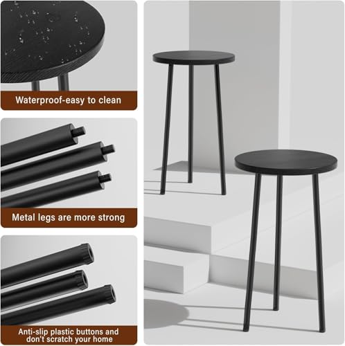 Plant Stand Indoor Outdoor: 2 Pack Indoor Plant Stand 20'' Convertible Multi-purpose Holder - Mid Century Modern Decor - Tall Plant Table for Living Room/Balcony/Garden/Patio - color: Black, size: 20"&20"