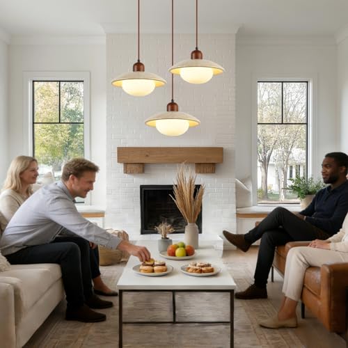 Pendant Lights Kitchen Island Wabi Sabi Lamp, Hanging Lighting Fixture Natural Stone Shade Chandelier, Japandi Style 20W Yellow Travertine Cave Hanging Lights for Bedroom Dining Living Room Hallway - color: Yellow, size: Travertine-10in