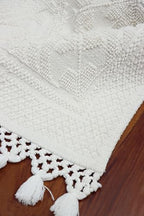 COTTON CRAFT Woven Area Rug - 2 Pack Cotton Jacquard Textured Rug - Boho Farmhouse Rustic Throw Rug with Fringe - Machine Washable Accent Mat for Bedroom Living Room Entryway Nursery - 20x32 - White - color: White - 2 Pack, size: 1'8" x 2'8" (Rectangular)