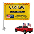 DreamController Custom Car Flag 12x17 Inch; Personalized Car Window Flag with Photo Text Logo; Pack of 1; Window Pole Included; for Car Truck Van Vehicle; Made in USA; Fast Delivery - color: Car Flag Custom
