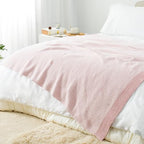 Carriediosa Heather Throw Blanket 50" X 60", 400GSM Ultra Soft Microfiber Fuzzy Fluffy Reversible Knitted Blankets Cozy Plush Lightweight and Warm Fall Throws for Couch, Bed, Sofa, Dusty Pink - color: Heather - Dusty Pink, size: 50" X 60"