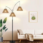 Ø7.87" x H4.72" 3x Boho Rattan Pendant Lamp Replacement Shade Ceiling Fan Light Bulb Covers Light Shades for Hanging Light Fixtures Shades Only Farmhouse Wicker Woven Lampshade - size: Ø7.87"（20cm）