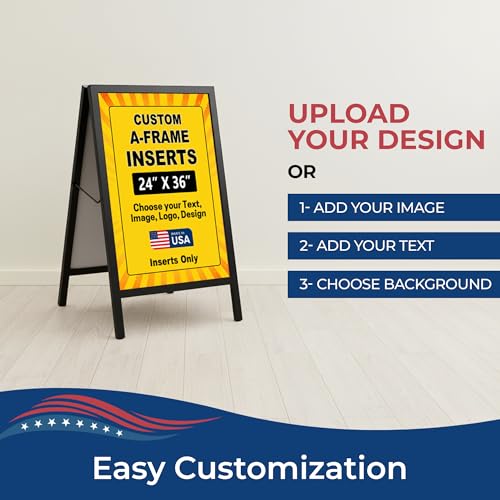 Custom A-Frame Sign Inserts Only by DreamController - Personalized Print Inserts with Your Photo, Text or Logo | Durable Custom Panels for Sidewalk Boards, Retail & Event | 24x36 inch - color: A Frame Inserts Only