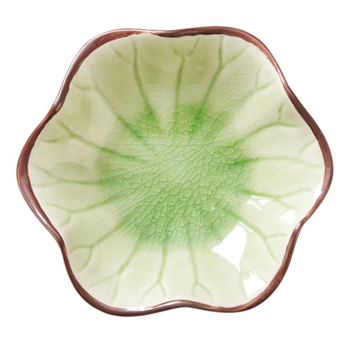JAMEND CLXP Ice Cracking Leaf Jewelry Dish, Decorative Ring Holder Small Trinket Tray Bowl, Gifts for Daughter Mom Friends, Grass Green. - color: Grass Green-Ice