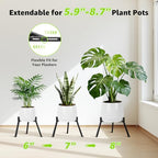 Metal Plant Stand Indoor Outdoor- Anti-Rust Metal Plant Stand, Stable Corner Plant Stands Fits 5.9 to 8.7 Inches Pots, Adjustable Heavy Duty Plant Pot Flower Holder for Patio, Garden, Home, Black - 1 Pack - size: M