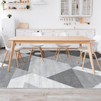 HOMFINE Washable Modern Area Rug - Geometric Style 4x6 Rugs for Living Room, Bedroom, Machine Washable Rug Soft Non Slip Non Shedding Area Rug - Grey, 4'x6' - color: Grey, size: 4'x 6'(Rectangular)