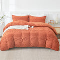 EMME Duvet Cover Set Microfiber, Tufted King Duvet Cover Set, Boho Bedding Sets for All Seasons, 3 Pieces Embroidery Chic Duvet Cover Full, 1 Duvet Cover + 2 Pillowcases (Pumpkin, King) - color: 23 - Pumpkin, size: King(104"×90")