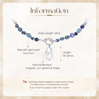 Beaded Necklaces for Women with Baroque Pearl, Turquoise Amethyst Lapis lazuli Tiger Eye Handmade Boho Bead Choker Necklace, Natural Stone Summer Jewelry Birthday Mother Gift for Women - color: Lapis lazuli