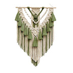 BMIDRUT Hanging Macrame Tapestry Woven Boho Wall Art Handmade Macrame Tapestry Home Wall Decor Wall Pediment 18x30 Inch (Green) - color: Green