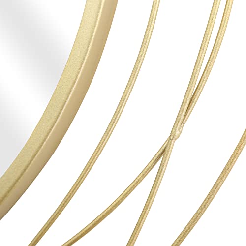 ironsmithn Wall Mirror Mounted Round Decorative Mirrors Circle for Bathroom Vanity, Living Room or Bedroom (Gold1) - color: Gold, size: 20" x 20"