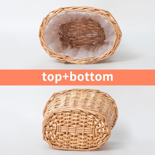 Wall Hanging Basket, Woven Wicker Plant Basket for Door Porch Garden Farmhouse Kitchen - color: Natural, size: Oval