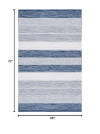 SAFAVIEH Striped Kilim Collection Accent Rug - 4' x 6', Grey & Blue, Flat Weave Cotton Design, Easy Care, Ideal for High Traffic Areas in Entryway, Living Room, Bedroom (STK804M) - color: Grey/Blue, size: 4' x 6' (Rectangular)
