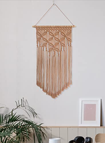 Winterdemoon Handmade Cotton Home Decor Macrame Wall Hanging Khaki - color: Khaki