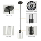 Black Pendant Lights Kitchen Island,Modern Farmhouse Glass Pendant Light,Light Fixture Kitchen Pendant Mini Hanging Light Fixture for Sink (Black 2 Pack Stem Rod) - color: Black 2 pack Stem Rod
