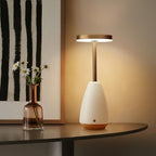 RONDURE 11.0" Ceramic Cordless Table Lamp, Portable Rechargeable Table lamp, Touch Dimmable Warm Ambient Lighting for Living Room, Bedroom, Dining Room, Fast Charging & Long Lasting - style: Lena