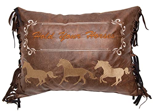Carstens, Inc. Hold Your Horses Western Throw Pillow 16"x20"
