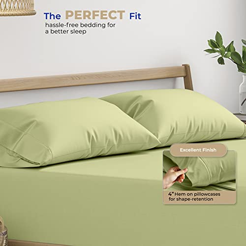 THREAD SPREAD 100% Cotton Pillow Cases Queen Size Set of 2 - Luxury 400 Thread Count Queen Pillow Cases (Sage Green), Soft Cooling Breathable Hotel Cotton Pillowcases, Fits Standard Pillows - color: Sage Green, size: Queen - Pack of 2
