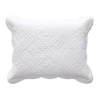 Calla Angel Sage Garden Luxury Pure Cotton Quilted Pillow Sham, Standard, 20x26, White - color: White, size: Standard
