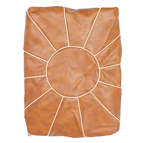 Decorative Pouf Foot Stool Round Unstuffed Leather Ottoman Cushion Storage seat or for Resting Your Feet on, Floor Chair Foot Living Room Bedroom Kids Room and Wedding (Brown) - color: Brown