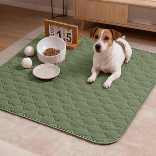 gogobunny 100% Double-Sided Waterproof Dog Bed Cover Pet Blanket Sofa Couch Furniture Protector for Puppy Large Dog Cat, Reversible (30x30 Inch (Pack of 1), Dark Green/Light Green) - color: Dark Green/Light Green, size: 30x30 Inch (Pack of 1)