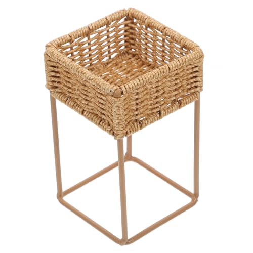 COLLBATH Plant Stand, Plant Basket Indoor, Small, Cute Planter Holder with Legs, Boho Style Flowers Display Rack Standing Floor Stool Shelf for Pot - size: 20.00X15.00X15.00CM