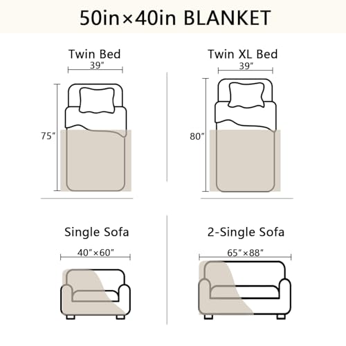 Vessia Flannel Fleece Throw Blanket, 300GSM Cozy Orange Striped Blanket for Kids and Adults, Warm and Soft Microfiber Ribbed Couch and Sofa Throw for All Season(50x40inch) - color: Burnt Orange, size: 50x40 inch