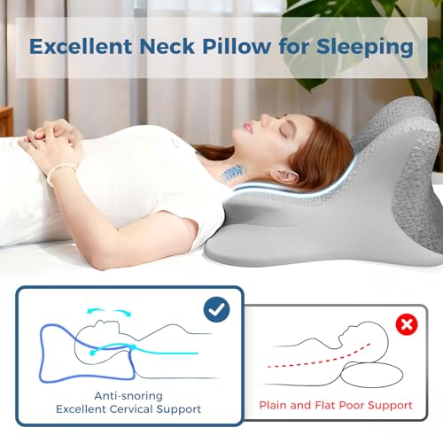 Reading Pillow for Bed, Leaning, Lying and Prone, Ergonomic Memory Foam Bed Wedge Pillow for Headboard, Floor Cushions, Chin & Back Support Pillows on Bedrest Couch Floor- Grey