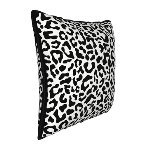 Animal Print Leopard Cheetah Velvet Throw Pillow Cover 18"x18" Decorative Square Pillowcase Black and White Cushion Covers for Bed Sofa Living Room Car Home Deco - color: Black and White Animal Print Leopard Cheetah, size: 18" x 18" (Pack of 1)