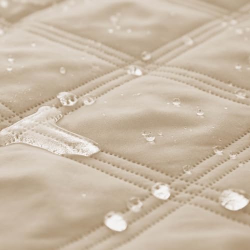 Ameritex Waterproof Dog Bed Cover Pet Blanket with Anti-Slip Back for Furniture Bed Couch Sofa - color: Beige, size: 30x53 Inch (Pack of 1)